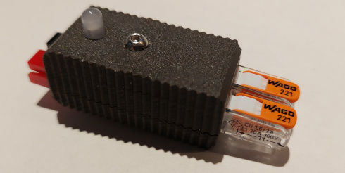 30-amp PowerPole to dual WAGO 221 adapter with polarity LED